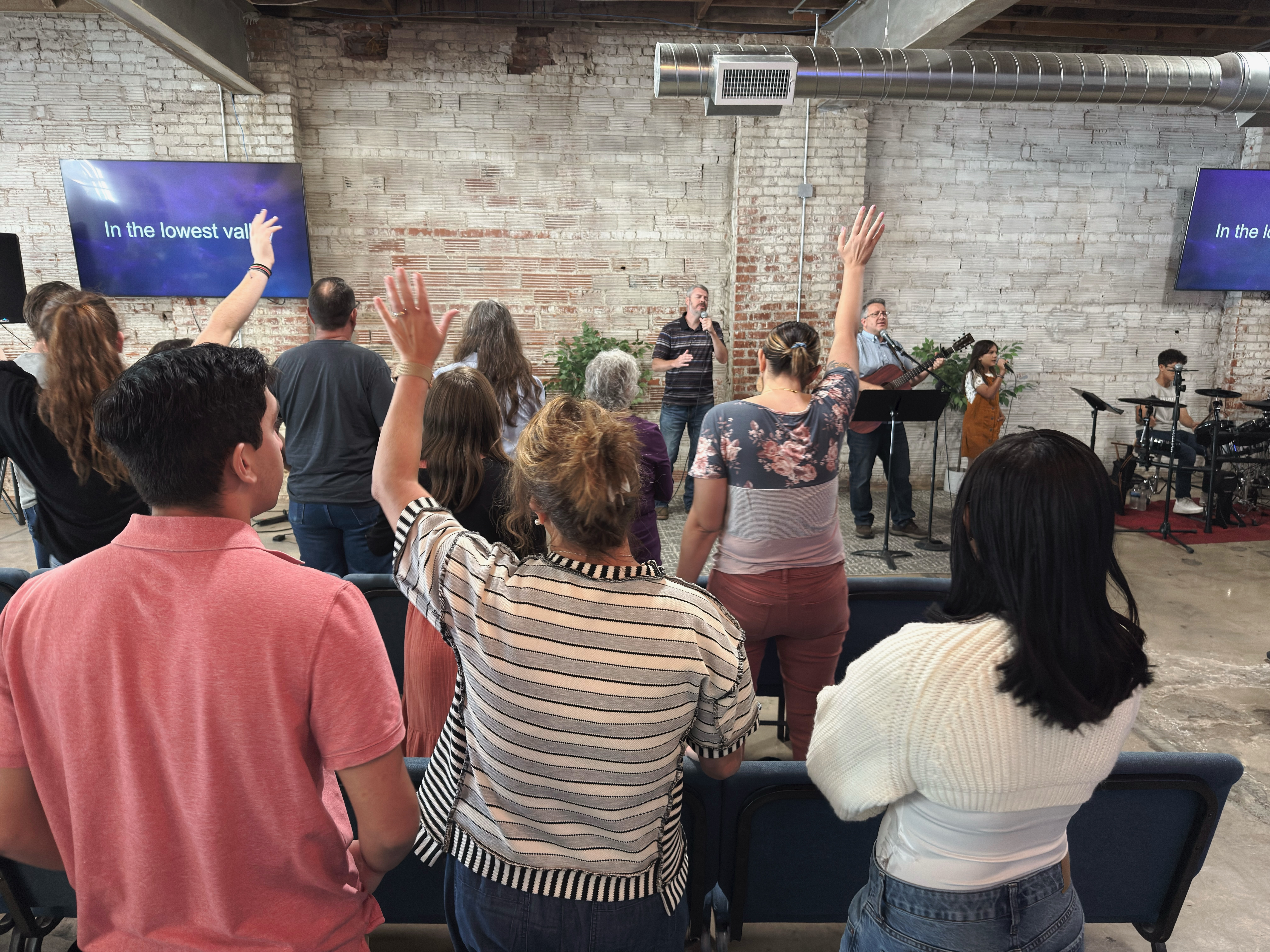 Worship was so sweet today.  There's something special about meeting in the Cafe.